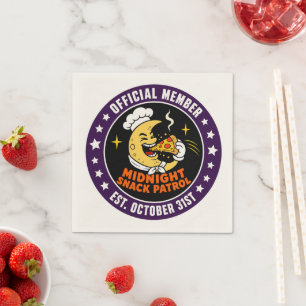 Retro Middennacht Snack Patrol Halloween Badge Servet