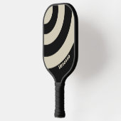 Retro Middernacht Drie Cirkel Streep met Naam Pickleball Paddle (Links)