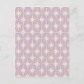 Retro Mideeuw 50s Star Pattern in Lila Briefkaart (Voorkant)