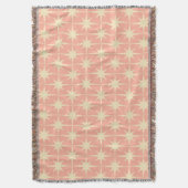 Retro Mideeuw atoomStar Patroon Blush Pink Deken (Voorkant Verticaal)