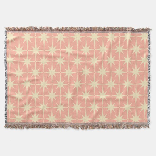 Retro Mideeuw atoomStar Patroon Blush Pink Deken (Voorkant)