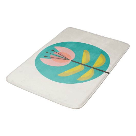 Retro Mideeuw Flower Badmat (Gekanteld)