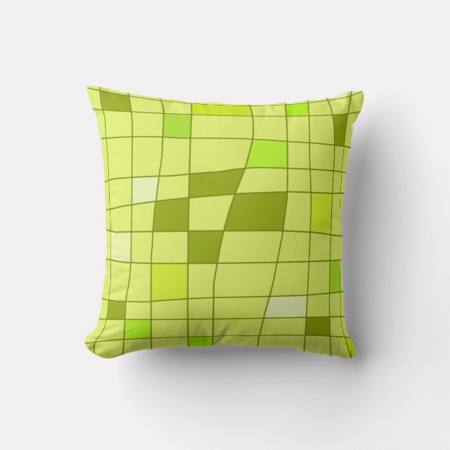 Retro Mideeuw Kunst verhitte Chartreuse Kussen (Voorkant)