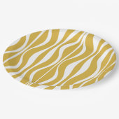 Retro Mideeuw Modern Hourglass Abstracte mosterd Papieren Bordje (Gekanteld)