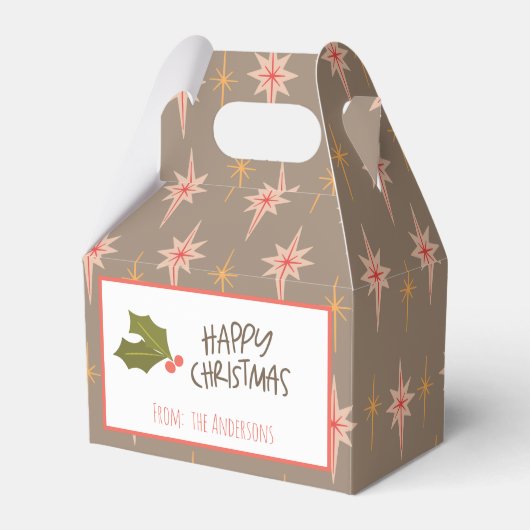  Retro Mideeuw Modern Star Christmas Bedankdoosjes (Voorkant Zijde)