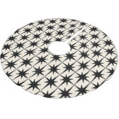 Retro Mideeuw Modern Starbursts Black en Cream Kerstboom Rok (Gekanteld)