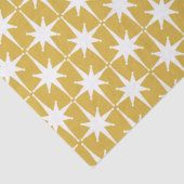 Retro Mideeuw Modern Starbursts Mustard White Tissuepapier (Detail)