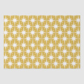 Retro Mideeuw Modern Starbursts Mustard White Tissuepapier (Voorkant)