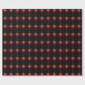 Retro Mideeuw Modern Starbursts Red en Black Cadeaupapier (Vlak)