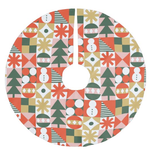 Retro Mideeuw Moderne Scandinavische Kerstmis Kerstboom Rok (Voorkant)