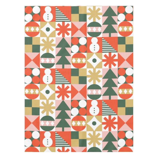 Retro Mideeuw Moderne Scandinavische Kerstmis Tafelkleed (Voorkant)