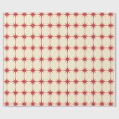 Retro Mideeuw Moderne Starbursts Red Cream Cadeaupapier (Vlak)