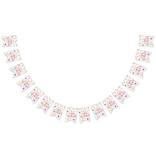 Retro Mideeuw Moderne Verjaardag Vlaggetjes (Alle)