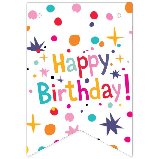 Retro Mideeuw Moderne Verjaardag Vlaggetjes (Eerste vlag)