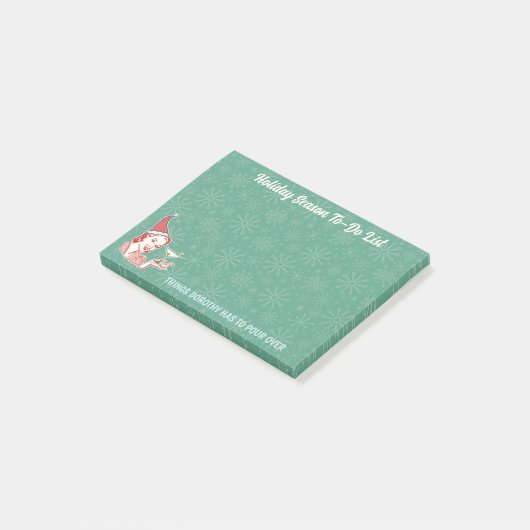 Retro Mideeuw Moderne Vrouw Custom To-Do Lijst Post-it® Notes (Schuin)