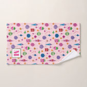 Retro Mideeuw Ornamenten Hand-Drawn Roze Bad Handdoek (Handdoek)