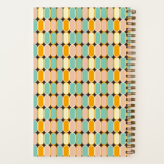 Retro Mideeuw Ovalen Patroon Notitieboek (Achterkant)