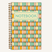 Retro Mideeuw Ovalen Patroon Notitieboek (Voorkant)