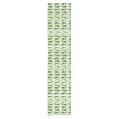 Retro Mideeuw Teardrops Chartreuse Korte Tafelloper (Voorkant)