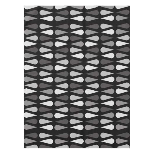 Retro Mideeuw Teardruppels zwart Tafelkleed (Voorkant)