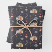 Retro Mideeuwse kerstabel Inpakpapier Vel (In situ)