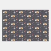 Retro Mideeuwse kerstabel Inpakpapier Vel (Voorkant)