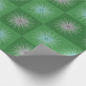 Retro Mideeuwse kerstStarburen Groen Cadeaupapier (Hoek)