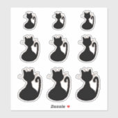 Retro Mideeuwse moderne Black Cat Silhouette Sticker (Vel)
