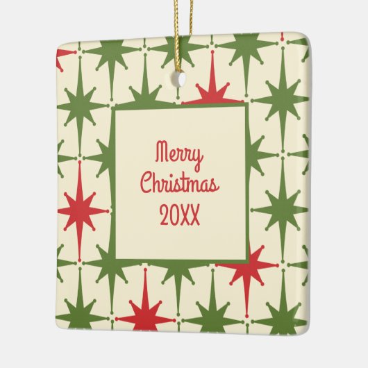 Retro Mideeuwse moderne kerststaarkresten Jaar Keramisch Ornament (Links)