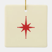 Retro Mideeuwse moderne kerststaarkresten Jaar Keramisch Ornament (Achterkant)