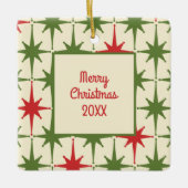 Retro Mideeuwse moderne kerststaarkresten Jaar Keramisch Ornament (Voorkant)