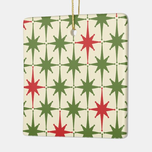 Retro Mideeuwse moderne kerstuitbarstingen Keramisch Ornament (Links)