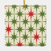 Retro Mideeuwse moderne kerstuitbarstingen Keramisch Ornament (Voorkant)