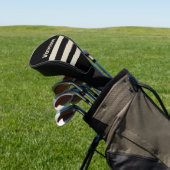 Retro Midnight Drie Strepen met Naam Golfheadcover (Insitu)
