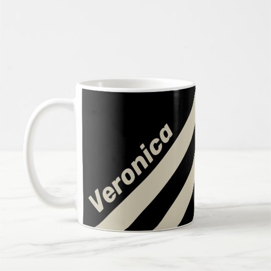 Retro Midnight Drie Strepen met Naam Koffiemok (Links)