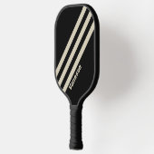 Retro Midnight Drie Strepen met Naam Pickleball Paddle (Links)