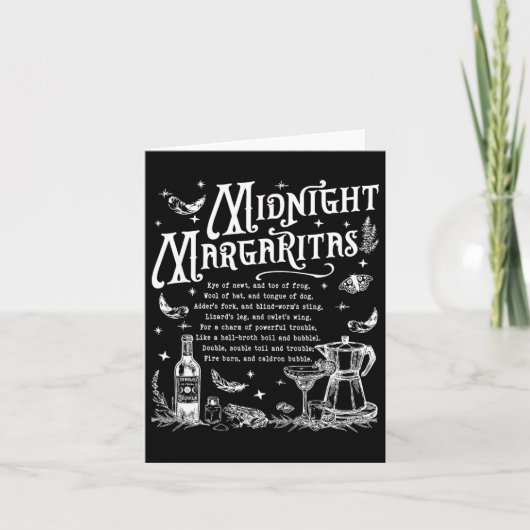 Retro Midnight Margaritas Grappig Halloween Magisc Kaart (Voorkant)