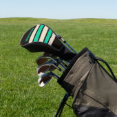 Retro Midnight Mint Across Strepen met Naam Golfheadcover (Insitu)