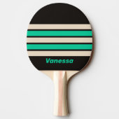 Retro Midnight Mint Across Striping with Name Tafeltennisbatje (Achterkant)