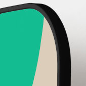 Retro Midnight Mint Cirkel Streep met Naam Pickleball Paddle (Links Detail)