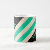 Retro Midnight Mint Strepen met Naam Koffiemok (Center)