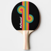 Retro Midnight Rainbow Loop met Naam Tafeltennisbatje (Achterkant)
