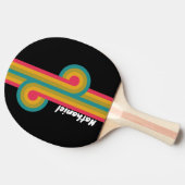 Retro Midnight Rainbow Loop met Naam Tafeltennisbatje (Zijkant)