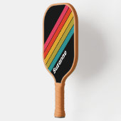 Retro Midnight Regenboog met Naam Pickleball Paddle (Links)