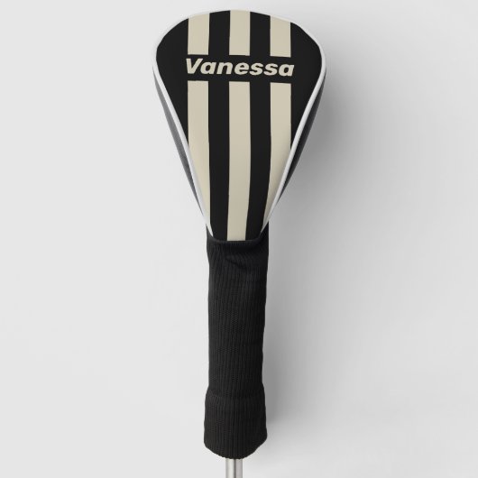 Retro Midnight Three Pin Stripes with Name Golfheadcover (Voorkant)