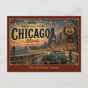 Retro Midwest Snelweg Vakantie Reisnotitie Briefkaart