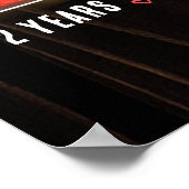 Retro Mijlpaal 2e Verjaardag Persoonlijke Liefde Poster (Hoek)