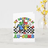 Retro Mijn broer is Geweldige Autisme Bewustzijnsz Kaart (Gele Bloem)