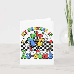 Retro Mijn broer is Geweldige Autisme Bewustzijnsz Kaart