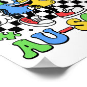 Retro Mijn broer is Geweldige Autisme Bewustzijnsz Poster (Hoek)